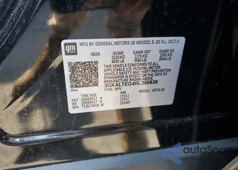 2024 GMC Terrain Sle из США, поврежденный, VIN 3GKALTEG4RL369838